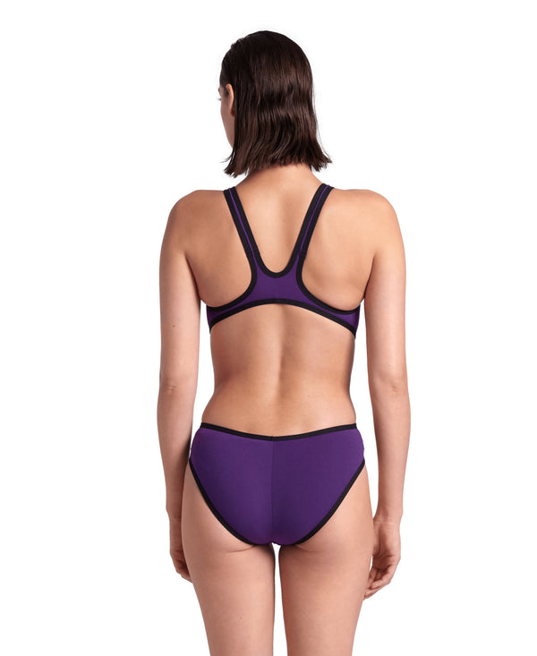 COSTUME ARENA DONNA ONE BIG LOGO COSTUME INTERO PISCINA VIOLA GIALLO
