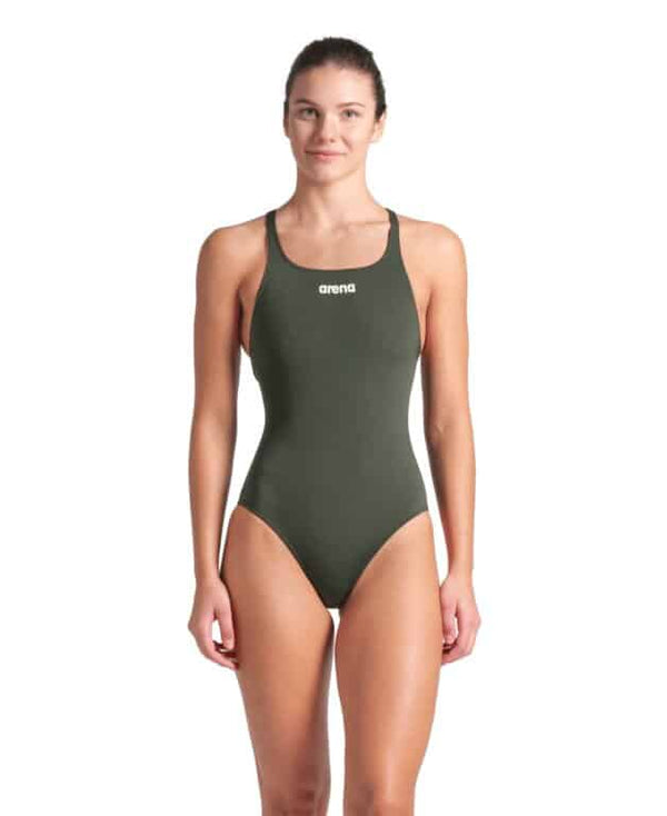 COSTUME NUOTO ARENA DONNA INTERO PISCINA SOLID WOMAN SWIMSUIT VERDE