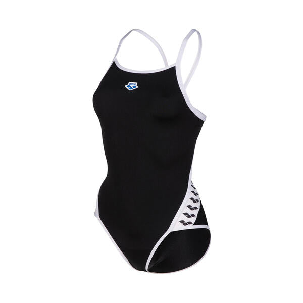 COSTUME ARENA DONNA PISCINA INTERO ICON VINTAGE NUOTO NERO