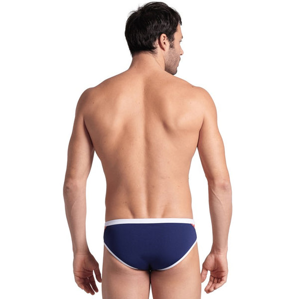 HERREN BADEANZUG ARENA SLIP SWIMMING POOL BRIEF STREIFEN SCHWARZ WEISS