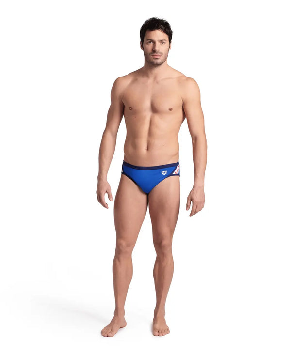 MEN'S SWIMSUIT ARENA SLIP SWIMMING POOL BRIEF STRIPE BLACK WHITE