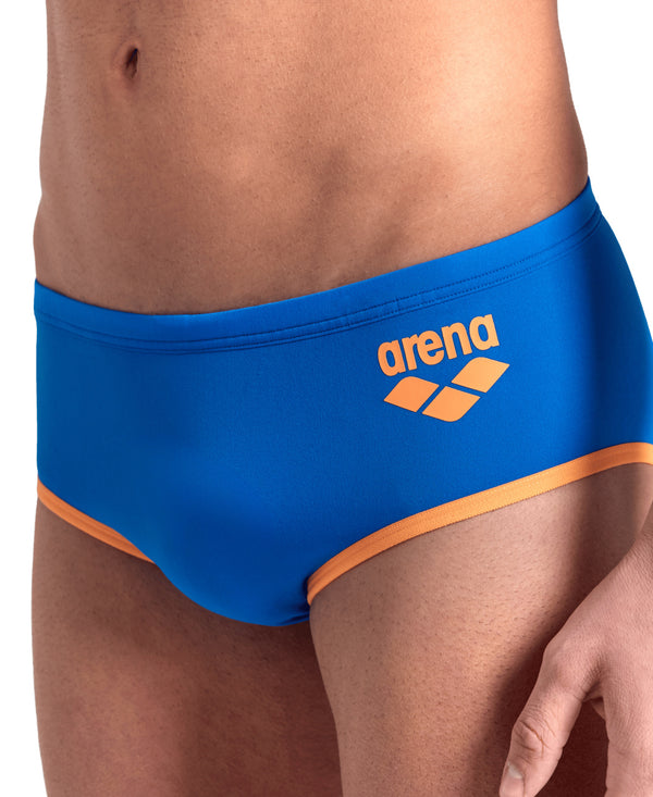 COSTUME ARENA UOMO ALTO NUOTO PISCINA SWIM BRIEFS BIG LOGO TRUNK AZZURRO