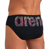 COSTUME ARENA UOMO SLIP NUOTO PISCINA NERO BIG LOGO BRIEF