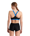COSTUME ARENA 2 PEZZI PANTALONCINO E TOP DONNA PISCINA NUOTO NERO/BLU