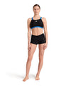 COSTUME ARENA 2 PEZZI PANTALONCINO E TOP DONNA PISCINA NUOTO NERO/BLU