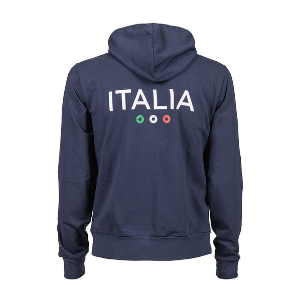 FELPA ARENA ITALIA NAZIONALE TUTA FIN UNISEX TRAINING HOODED JACKET PISCINA BLU