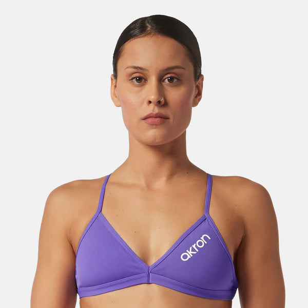 COSTUME 2 PEZZI DONNA AKRON NUOTO PISCINA BIKINI TRIANGOLO VIOLA