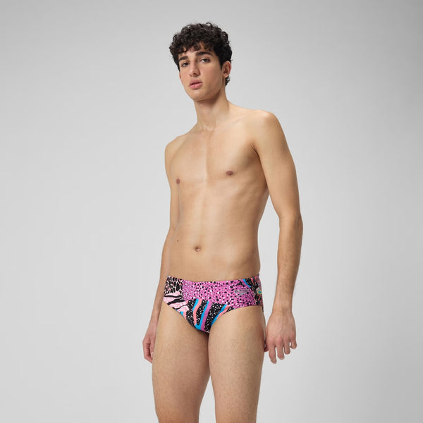 COSTUME SPEEDO UOMO SLIP ALLOVER DIGITAL NUOTO PISCINA MULTICOLOR