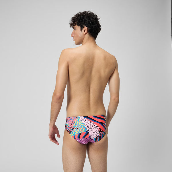 COSTUME SPEEDO UOMO SLIP ALLOVER DIGITAL NUOTO PISCINA MULTICOLOR