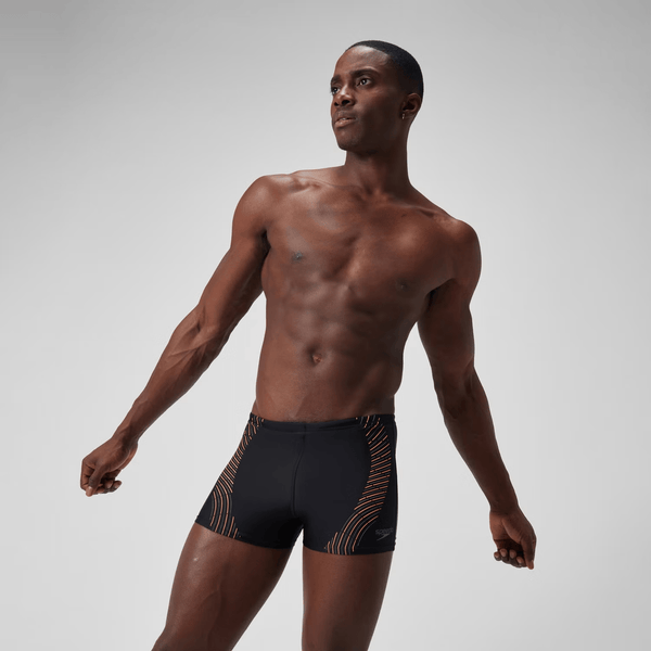 BOXER UOMO SPEEDO COSTUME DA BAGNO ALTO DUO LOGO NERO/VERDE