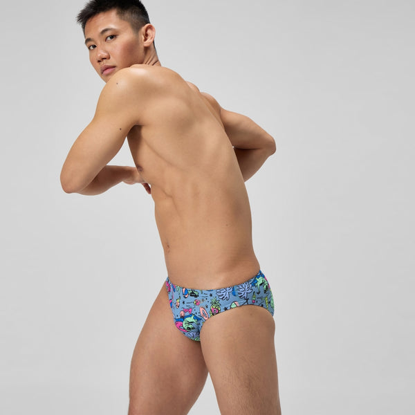 COSTUME SPEEDO UOMO SLIP ALLOVER DIGITAL NUOTO PISCINA MULTICOLOR