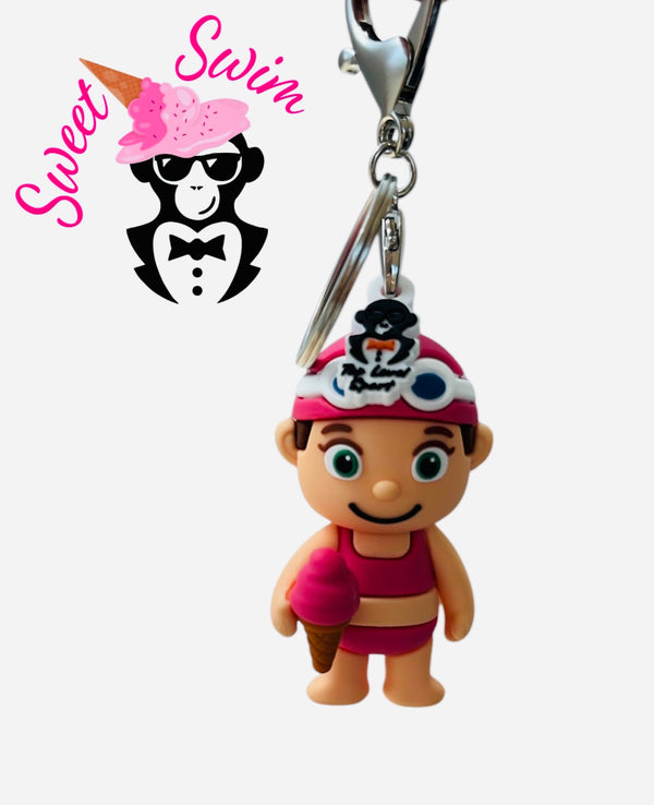 SWEET SWIM PORTACHIAVI PISCINA NUOTO BIMBA CON GELATO