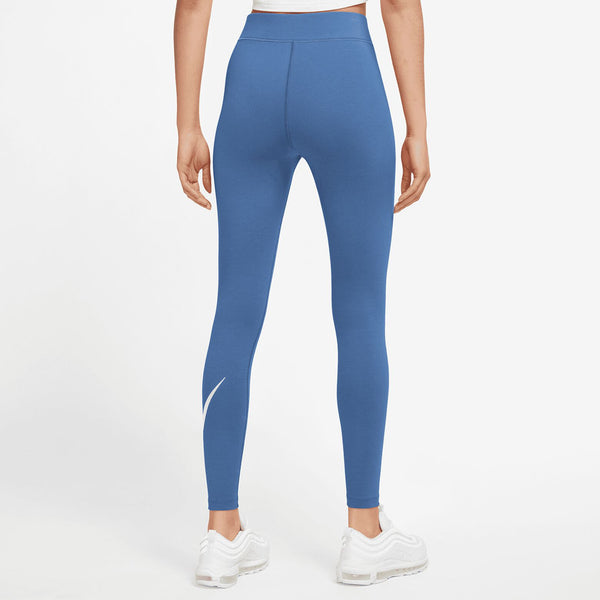 LEGGINGS NIKE PRO PANTA DONNA WOMEN SWOOSH TRAINING CROSSFIT AZZURRO