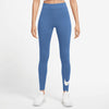 LEGGINGS NIKE PRO PANTA DONNA WOMEN SWOOSH TRAINING CROSSFIT AZZURRO
