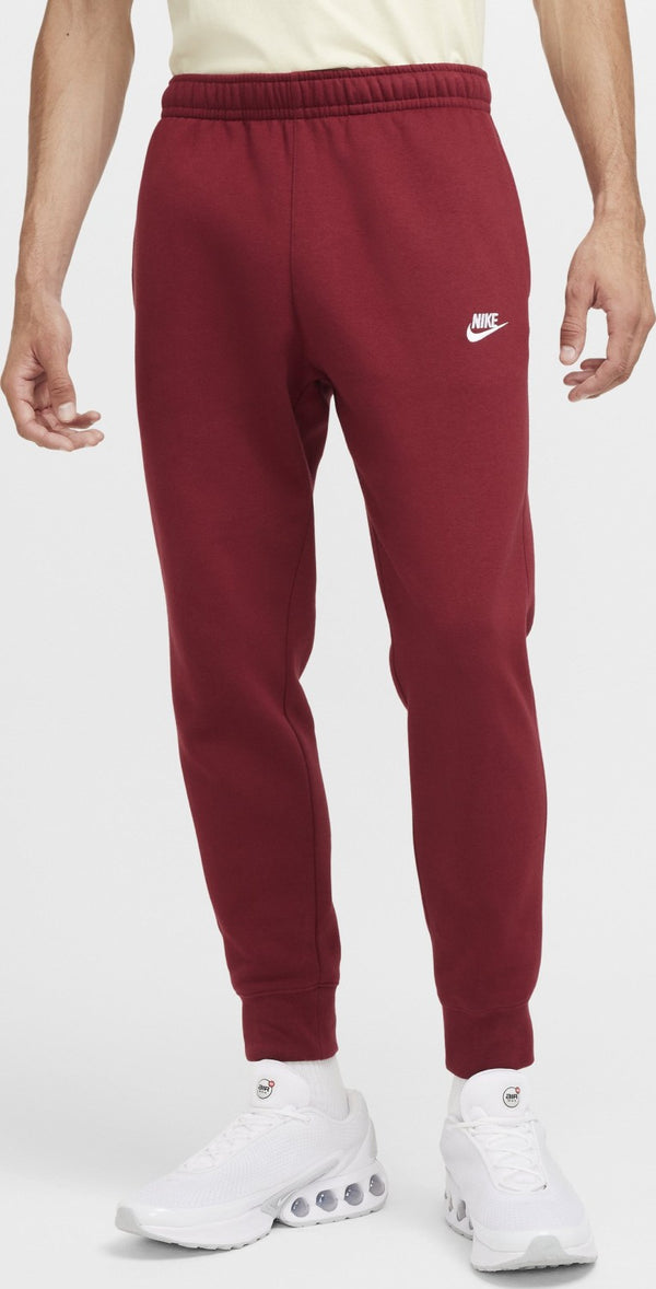 PANTALONE NIKE UOMO TUTA TRAINING JOGGER CLUB FELPATO ROSSO