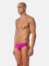 COSTUME AKRON ITALIA UOMO SLIP NUOTO PISCINA BICOLOR ARANCIO VIOLA