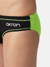COSTUME AKRON ITALIA UOMO SLIP NUOTO PISCINA BICOLOR NERO GIALLO