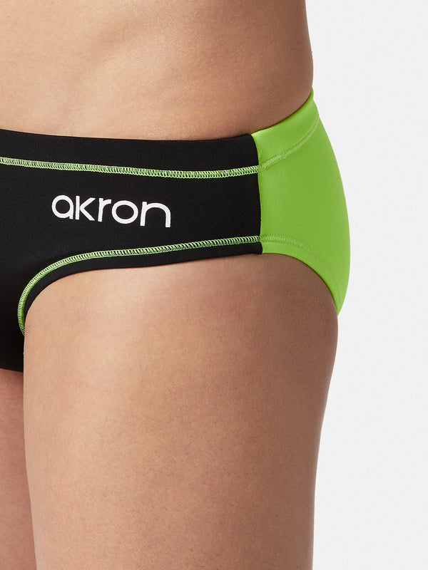 COSTUME AKRON ITALIA UOMO SLIP NUOTO PISCINA BICOLOR NERO GIALLO