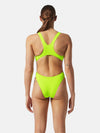 COSTUME DONNA AKRON ITALIA NUOTO PISCINA BICOLOR LILLA GIALLO