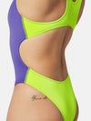 COSTUME DONNA AKRON ITALIA NUOTO PISCINA BICOLOR LILLA GIALLO