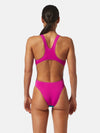 AKRON ITALIA WOMEN'S SWIMSUIT SWIMMING POOL BICOLOR PURPLE BLACK