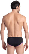 COSTUME ARENA UOMO ALTO NUOTO PISCINA SWIM BRIEFS BIG LOGO TRUNK NERO VIOLA