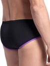 COSTUME ARENA UOMO ALTO NUOTO PISCINA SWIM BRIEFS BIG LOGO TRUNK NERO VIOLA
