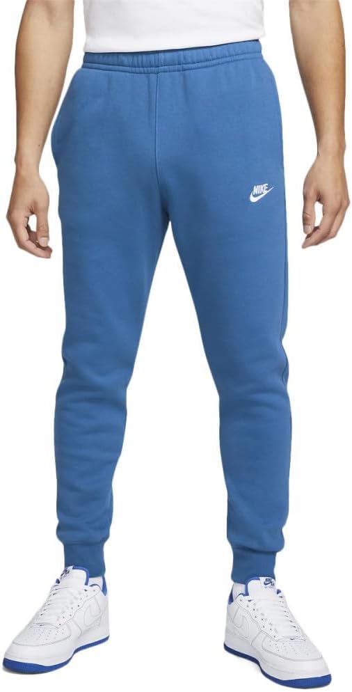 PANTALONE NIKE UOMO TUTA TRAINING JOGGER CLUB FELPATO AZZURRO
