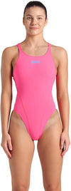 COSTUME ARENA DONNA INTERO PISCINA SOLID NUOTO ROSA