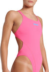 COSTUME ARENA DONNA INTERO PISCINA SOLID NUOTO ROSA
