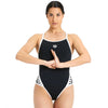 COSTUME ARENA DONNA PISCINA INTERO ICON VINTAGE NUOTO NERO