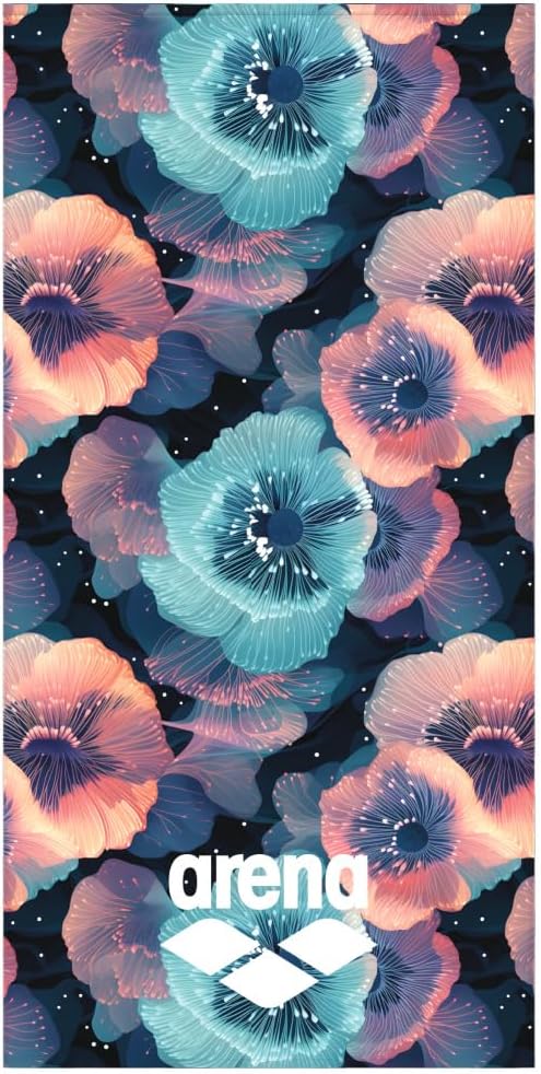 TELO ARENA PISCINA MARE PALESTRA MONOGRAM TOWEL GYM BIG FLOWERS