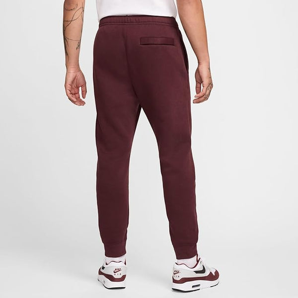PANTALONE NIKE UOMO TUTA TRAINING JOGGER CLUB FELPATO ROSSO BORDEUX