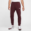 PANTALONE NIKE UOMO TUTA TRAINING JOGGER CLUB FELPATO ROSSO BORDEUX