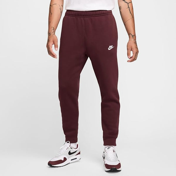 PANTALONE NIKE UOMO TUTA TRAINING JOGGER CLUB FELPATO ROSSO BORDEUX