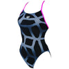 COSTUME ARENA DONNA INTERO PISCINA SPALLINA STRETTA BLACK FUXIA