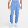 PANTALONE NIKE UOMO PANTA LUNGO TUTA JOGGER GARZATO AZZURRO