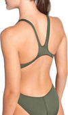 COSTUME NUOTO ARENA DONNA INTERO PISCINA SOLID WOMAN SWIMSUIT VERDE