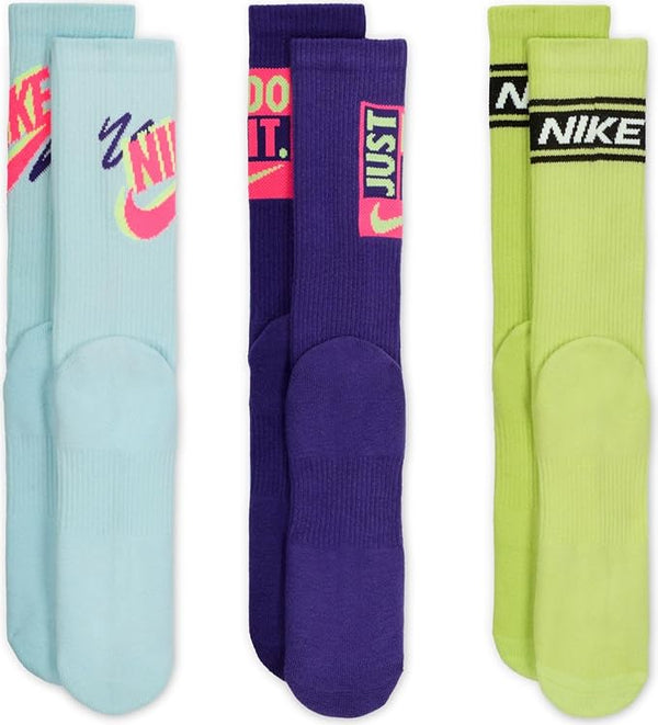 CALZE NIKE TRIPLA CUSHIONED SOCKS CALZA SPORT 3 PAIA COLORATE JUST DO IT