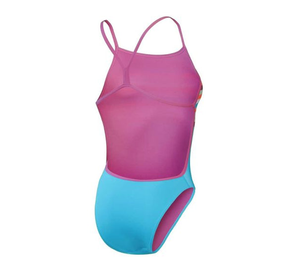 COSTUME DONNA PISCINA SPEEDO INTERO SPALLINA STRETTA SWIM SUIT DIGITAL VBACK