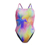COSTUME DONNA PISCINA SPEEDO NUOTO INTERO SPALLINA STRETTA PRINTED