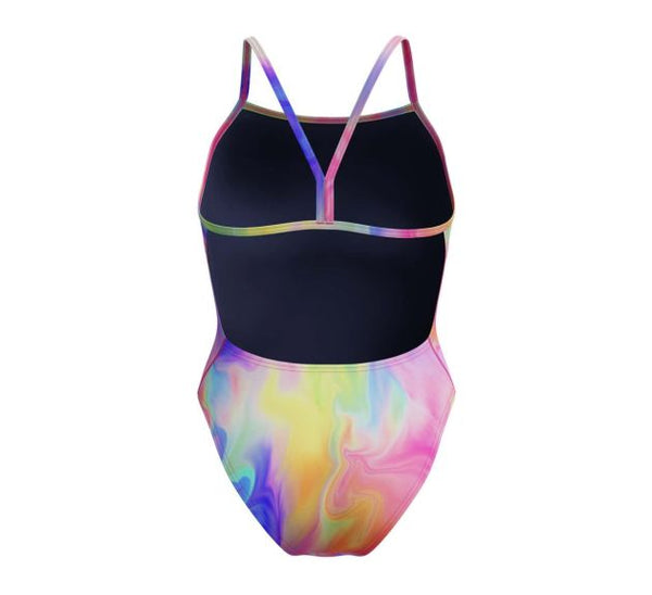 COSTUME DONNA PISCINA SPEEDO NUOTO INTERO SPALLINA STRETTA PRINTED