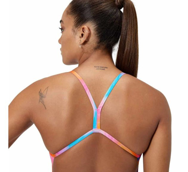 COSTUME DONNA PISCINA SPEEDO NUOTO INTERO SPALLINA STRETTA PRINTED