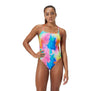 COSTUME DONNA PISCINA SPEEDO NUOTO INTERO SPALLINA STRETTA PRINTED