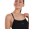 COSTUME DONNA PISCINA SPEEDO INTERO NERO BLACK SPALLINA STRETTA SWIM SUIT