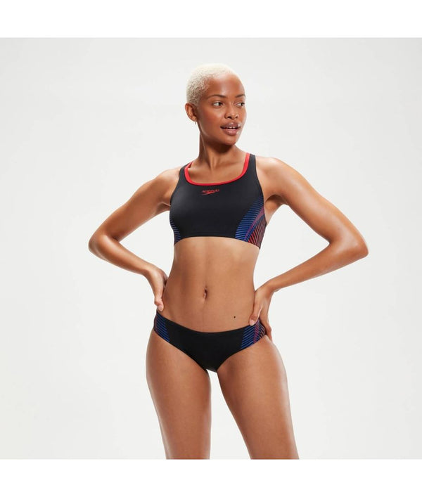 COSTUME BIKINI SPEEDO 2 PEZZI DONNA FASCIA PISCINA NUOTO NERO ROSSO BLU