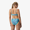 COSTUME 2 PEZZI SPEEDO SLIP E FASCIA DONNA PISCINA NUOTO AZZURRO FIORI
