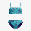 COSTUME 2 PEZZI SPEEDO SLIP E FASCIA DONNA PISCINA NUOTO AZZURRO FIORI