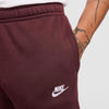 PANTALONE NIKE UOMO TUTA TRAINING JOGGER CLUB FELPATO ROSSO BORDEUX