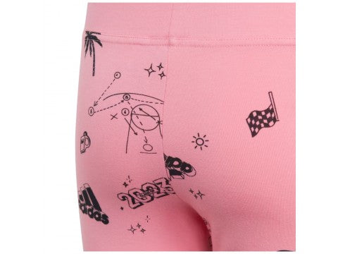LEGGINGS BIMBA ADIDAS PANTALONE BAMBINA JUNIOR INFANT ROSA